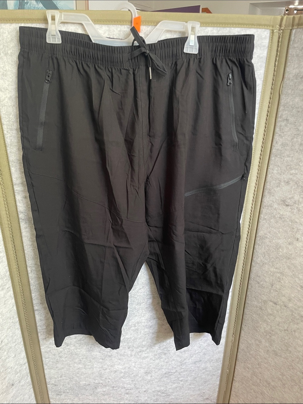 Women's Black Capris with Drawstring Waist